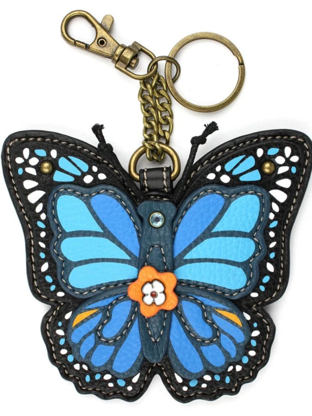Chala Blue Butterfly Bag Charm Coin Pouch